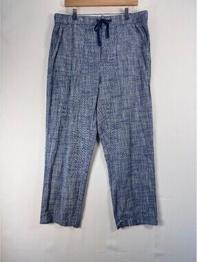John Blair Coastal Pull On Cotton Casual Pants Mens L Blue Beach Resort Wear